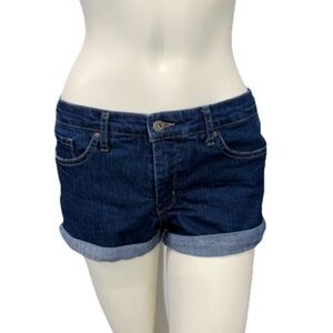 Jessica Simpson Dark Wash Denim Shorts Size 6 Stretch Cuffed